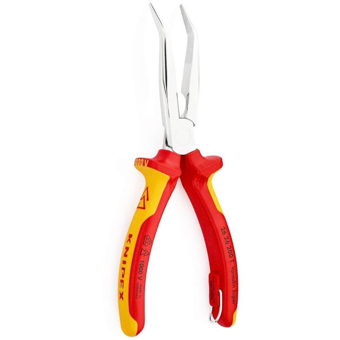 Knipex klešta špic klešta savijena 1000V VDE 200mm sa dodatkom za kačenje - hromirana (26 26 200 T BK)