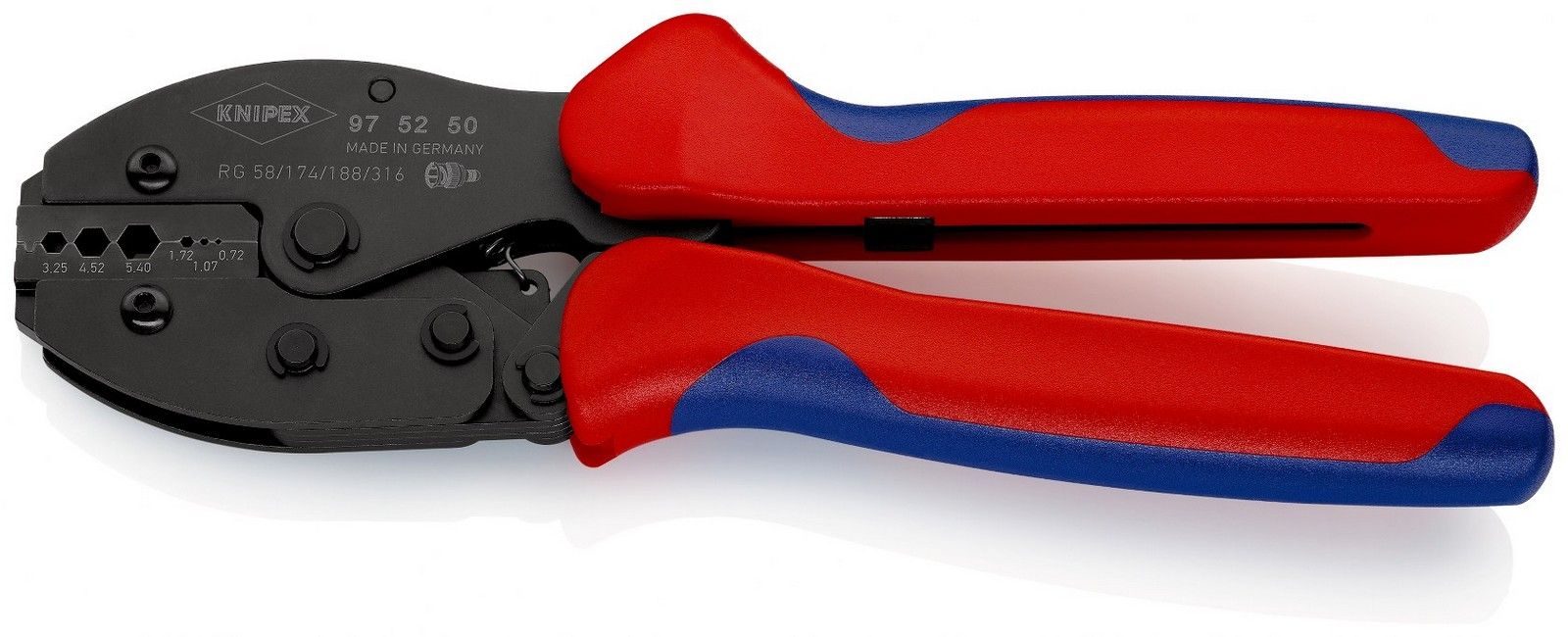 Knipex klešta za krimpovanje PreciForce® za koaksijalne BNC konektore (97 52 50)