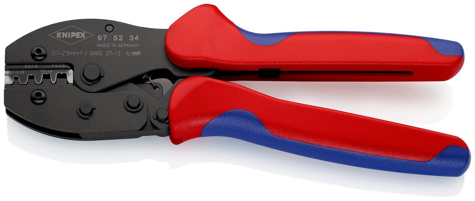 Knipex klešta za krimpovanje PreciForce® za neizolovane otvorene konektore 0,1 - 2,5mm² (97 52 34)