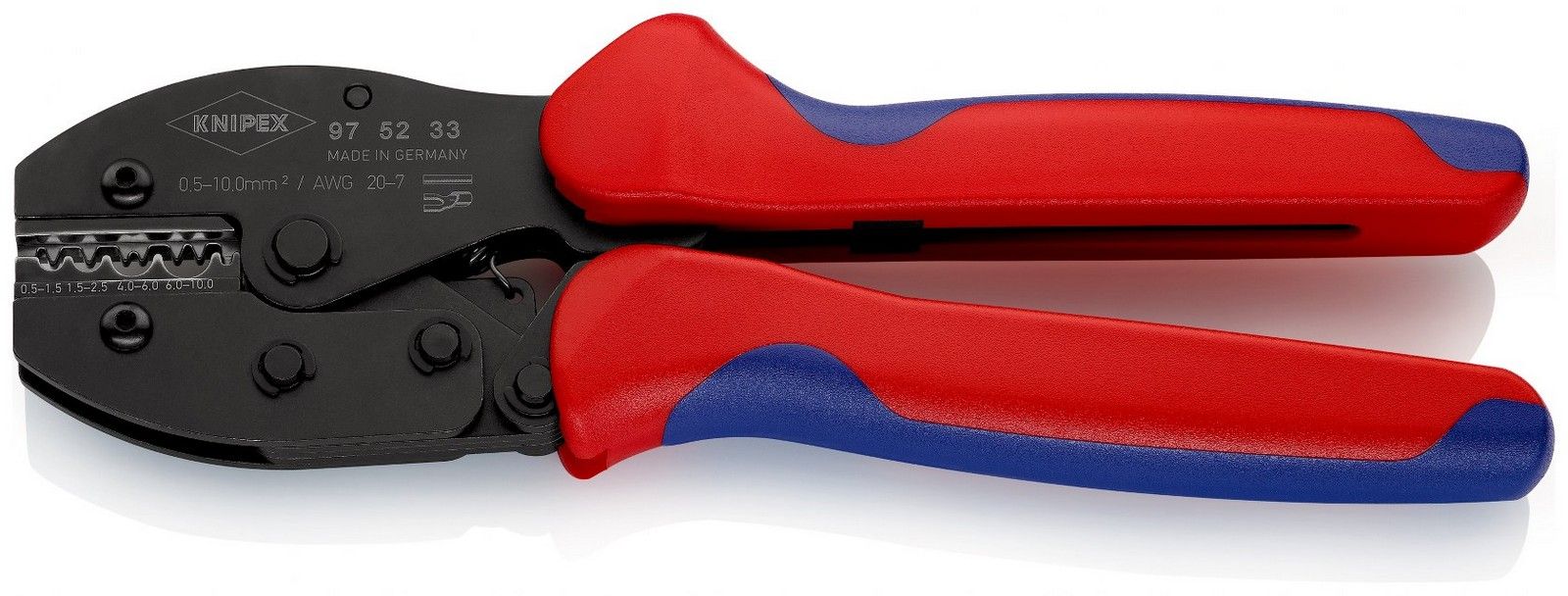 Knipex klešta za krimpovanje PreciForce® za neizolovane stopice i konektore 0,5 - 10mm² (97 52 33)