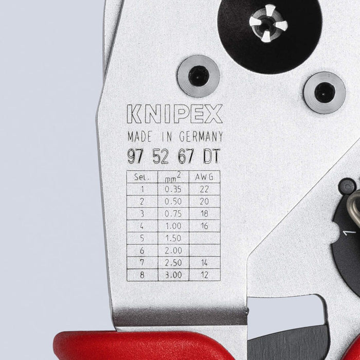 Knipex klešta za presovanje sa 4 osovine, za DT konektore 0,35 - 3,0 mm² (97 52 67 DT)