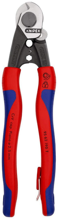 Knipex klešta za sečenje sajli i žičanih užadi 190mm sa dodatkom za kačenje (95 62 190 T)