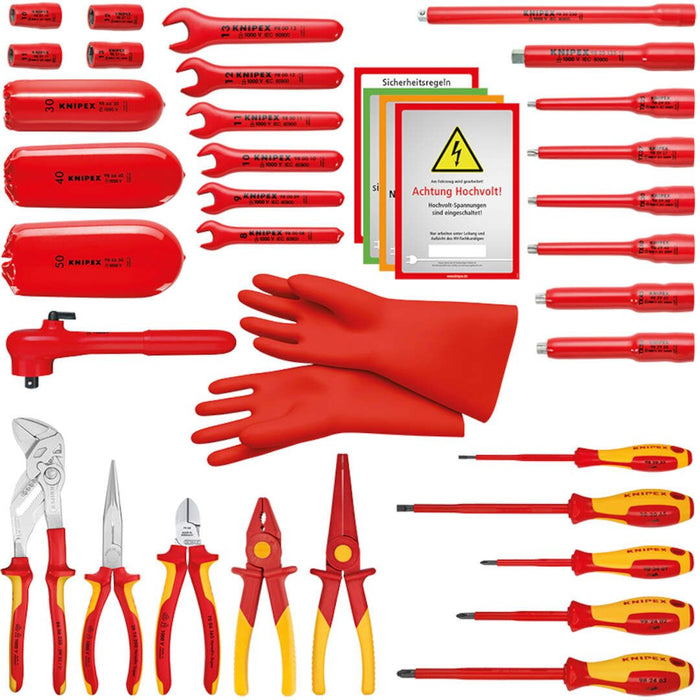 Knipex kofer za alat "Basic" + set od 33 izolovanih alata - za održavanje električnih automobila (00 21 05 EV)