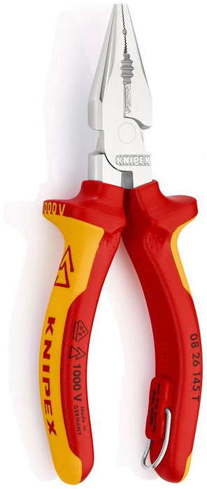 Knipex kombinovana špic klešta 1000V VDE izolovana 145mm sa dodatkom za kačenje (08 26 145 T)