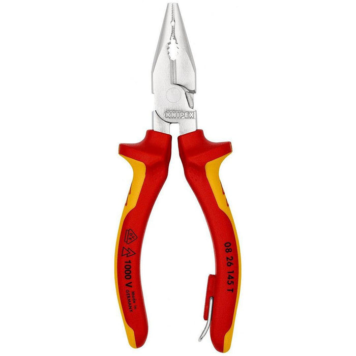 Knipex kombinovana špic klešta 1000V VDE izolovana 145mm sa dodatkom za kačenje (08 26 145 T)