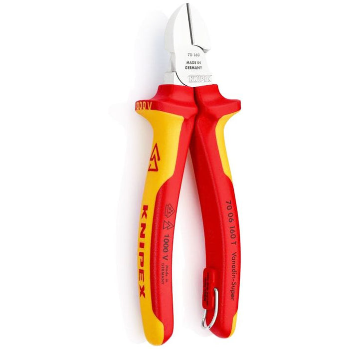 Knipex izolovane kose sečice sa dodatkom za kačenje 160mm 1000V VDE - hromirane (70 06 160 T BK)