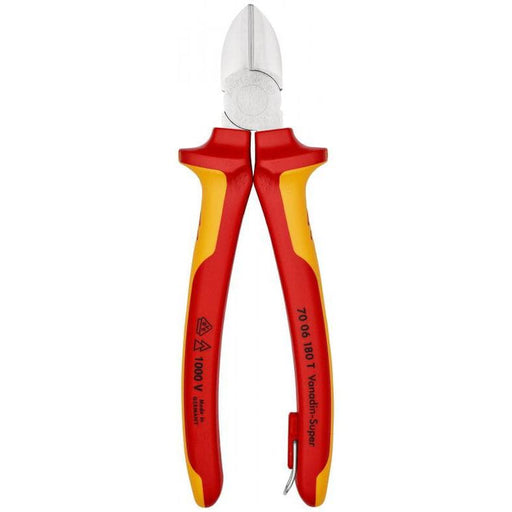 Knipex izolovane kose sečice sa dodatkom za kačenje 180mm 1000V VDE - hromirane (70 06 180 T BK)