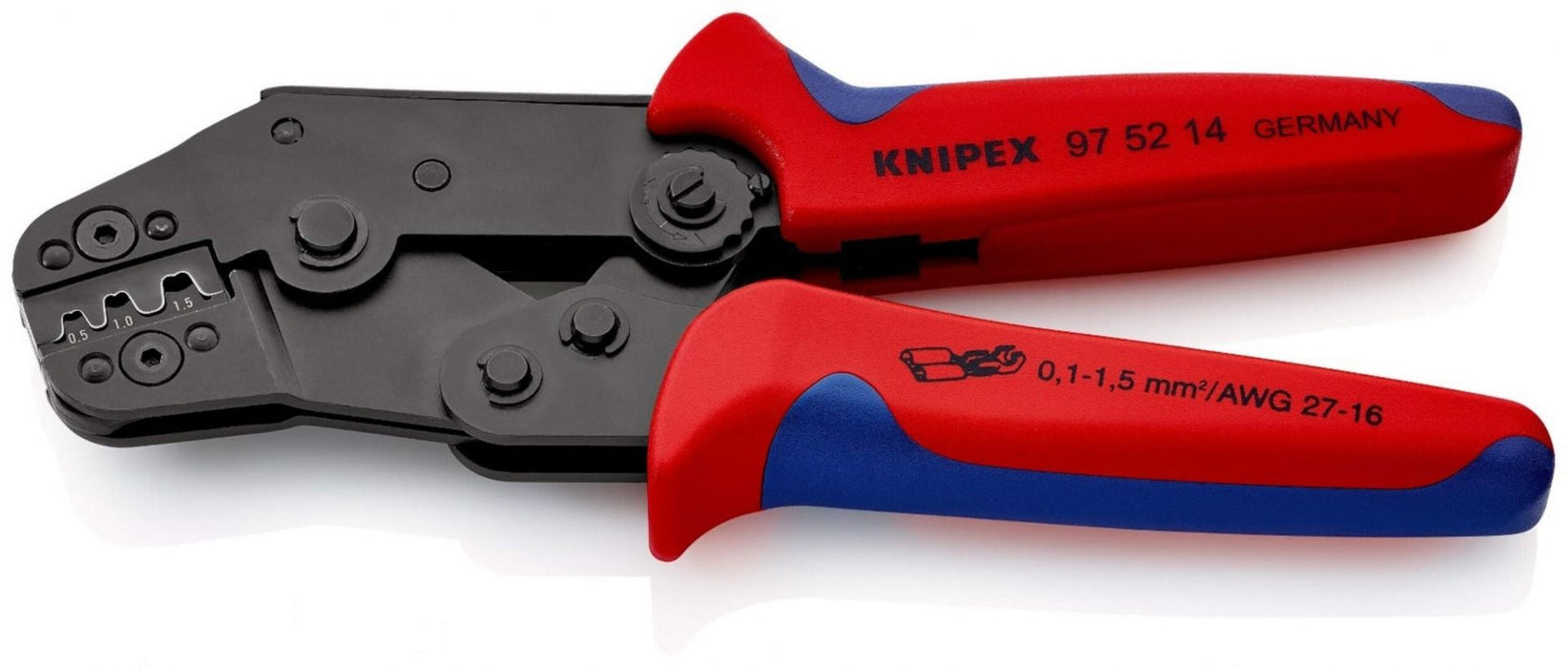 Knipex klešta za krimpovanje za neizolovane otvorene konektore 0,1 - 1,5mm² (97 52 14)