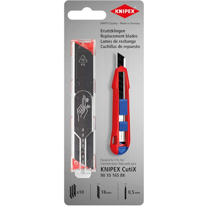 Knipex nožići za CutiX® univerzalni skalpel 18mm - pakovanje 10 komada, u blister pakovanju (90 10 165 E02)