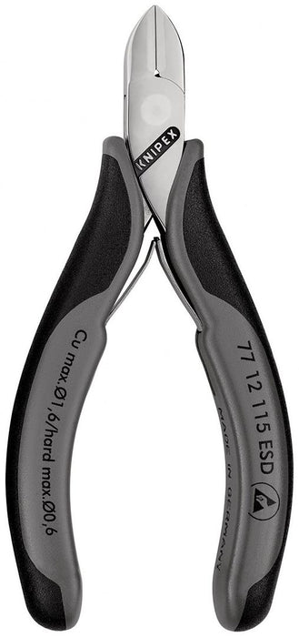 Knipex precizne kose sečice za elektroniku sa oprugom i stezaljkom za žicu 115mm (77 12 115 ESD)