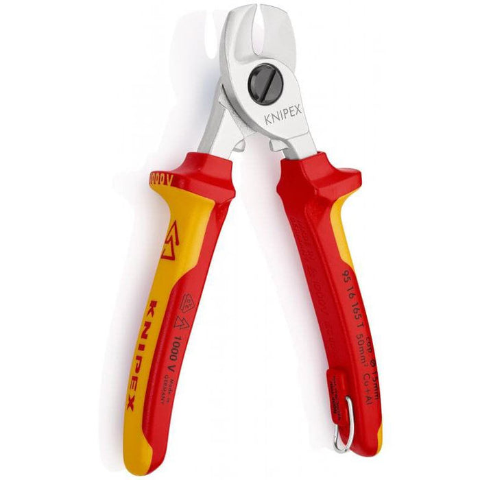 Knipex VDE izolovane makaze za kablove sa dodatkom za kačenje 165mm (95 16 165 T)