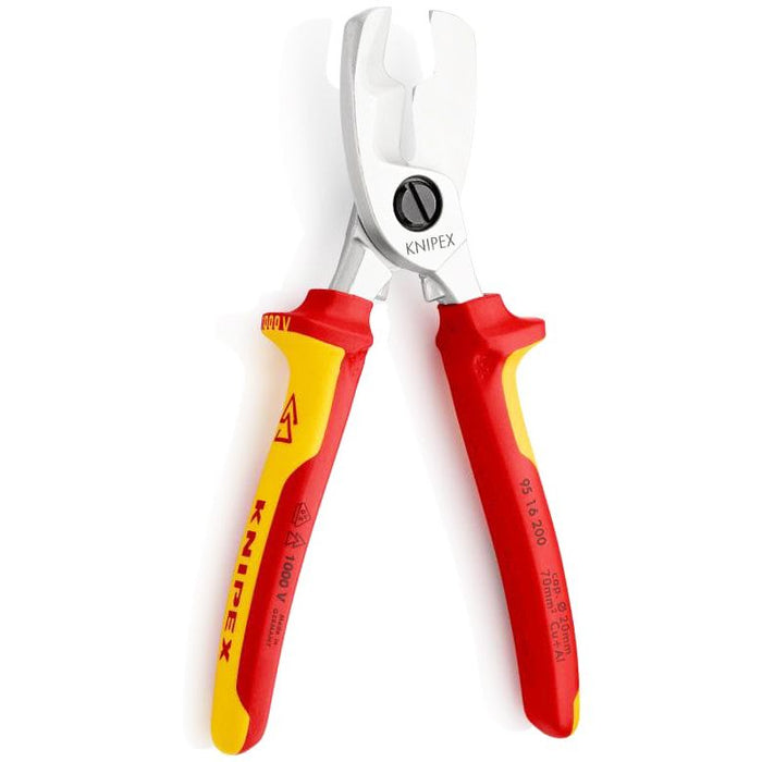 Knipex VDE izolovane makaze za kablove sa dvostrukom oštricom 165mm - hromirane (95 16 200)