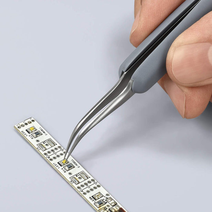 Knipex zakrivljena ESD precizna pinceta sa gumiranim ručkama (92 31 10 ESD)