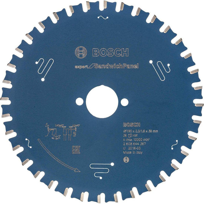 List testere za sendvič panele 190x2,0/1,6x30mm, 36 Bosch Expert for SandwichPanel - 2608644367