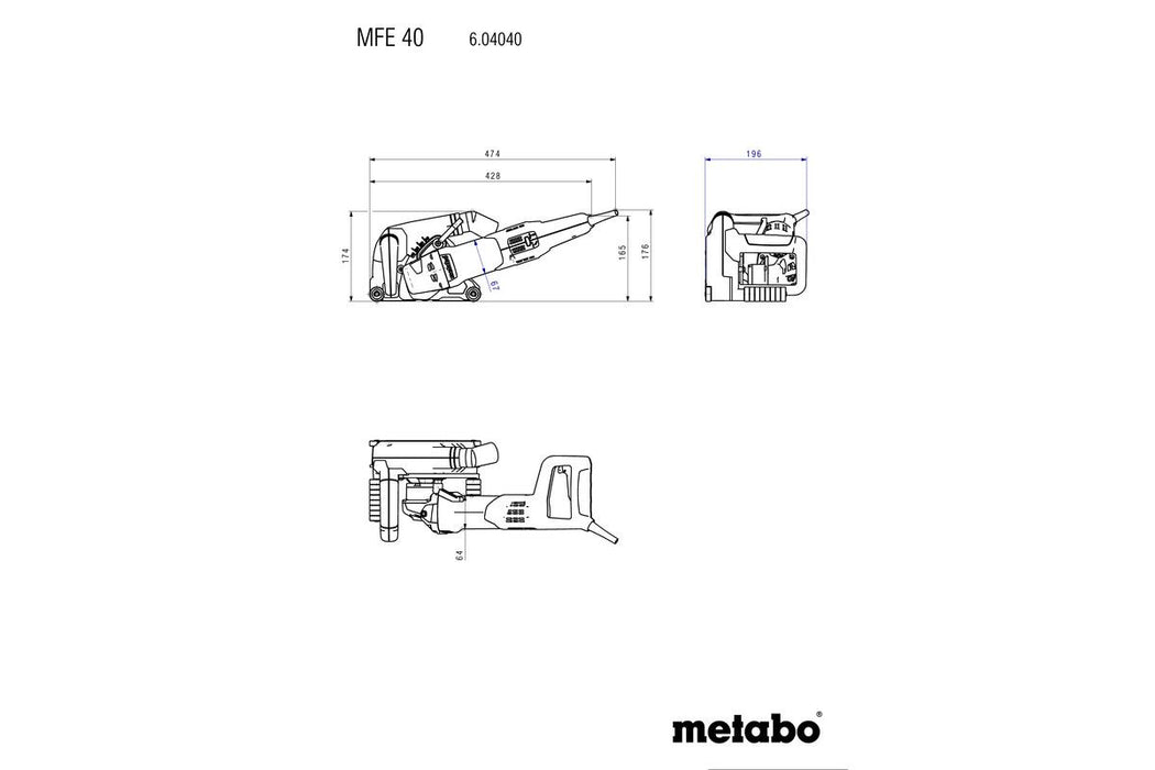 Šlicerica, glodalica za žljebove u zidovima Metabo MFE 40 (604040500)-SBT Alati Beograd